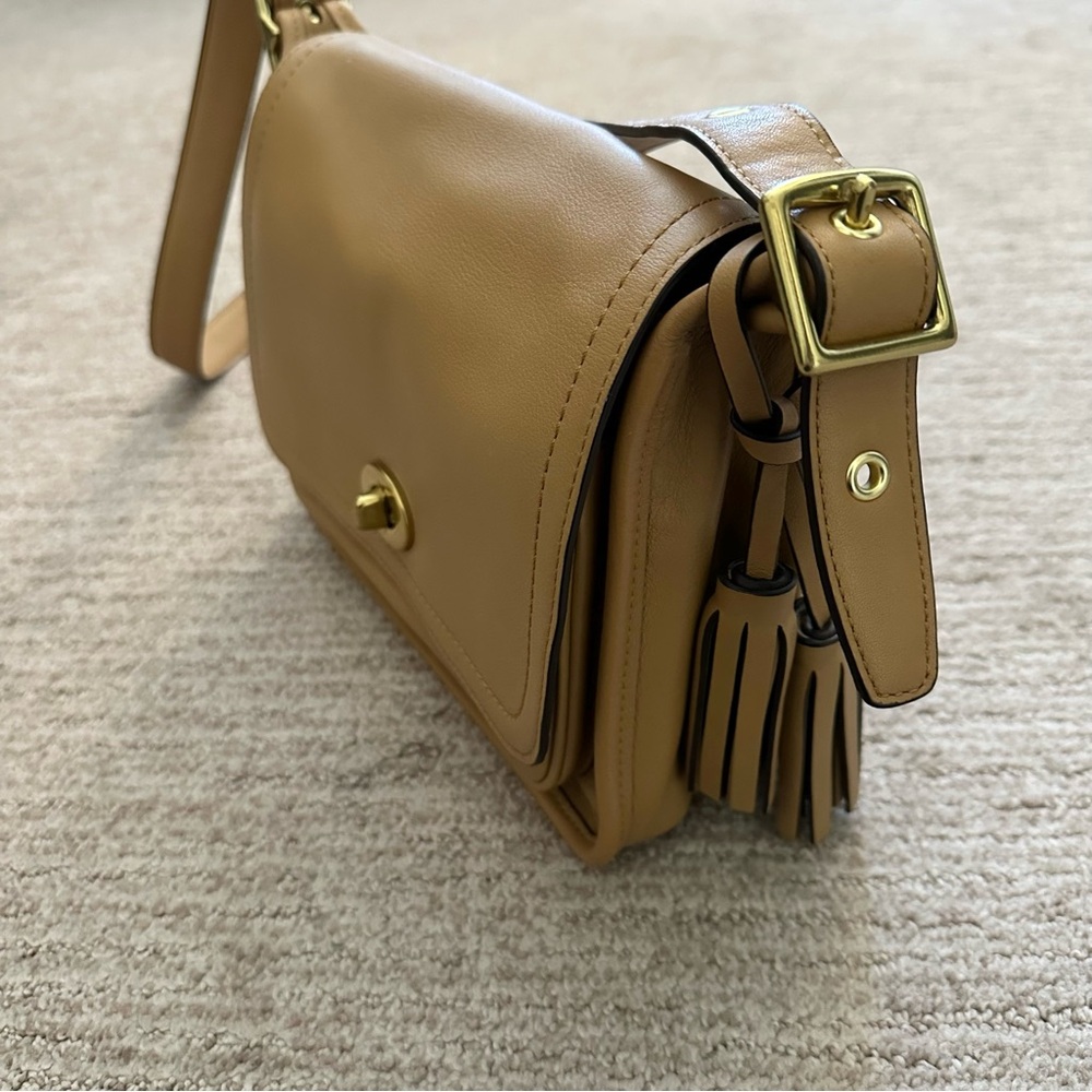 Coach Tan Leather Legacy Archive Rambler Crossbody Bag Tassel Purse 21194 - Picture 4 of 9